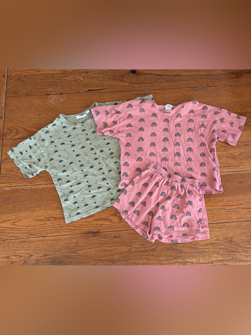 Indy and Pippa Rainbow Shorts Set & Extra Tee Girls Size 5T